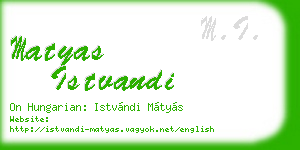 matyas istvandi business card